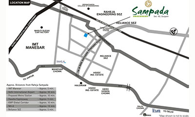 Raheja Sampada Gurgaon Location Map